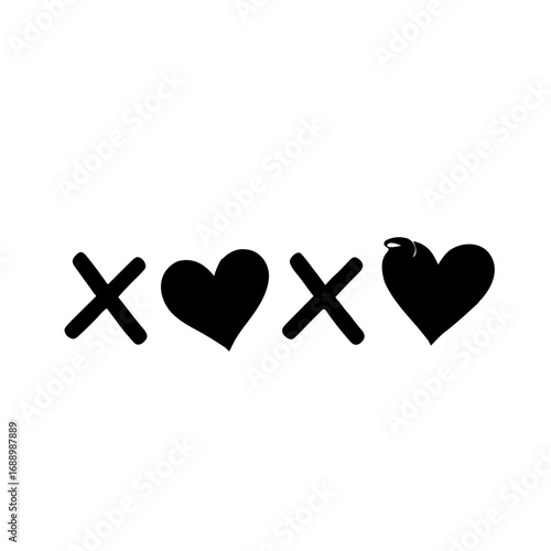 XOXO love lettering illustration 