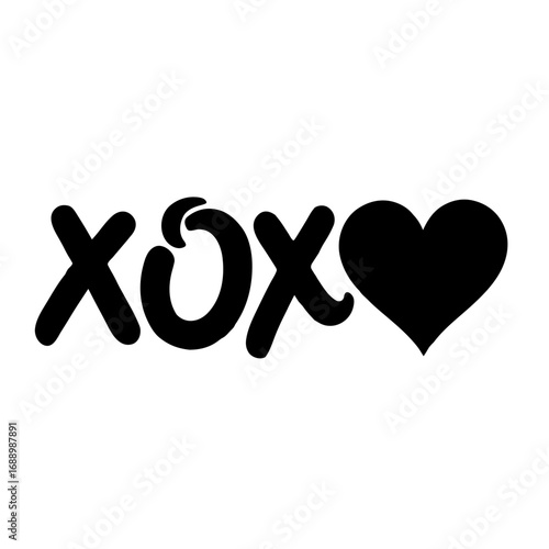 XOXO love lettering illustration 