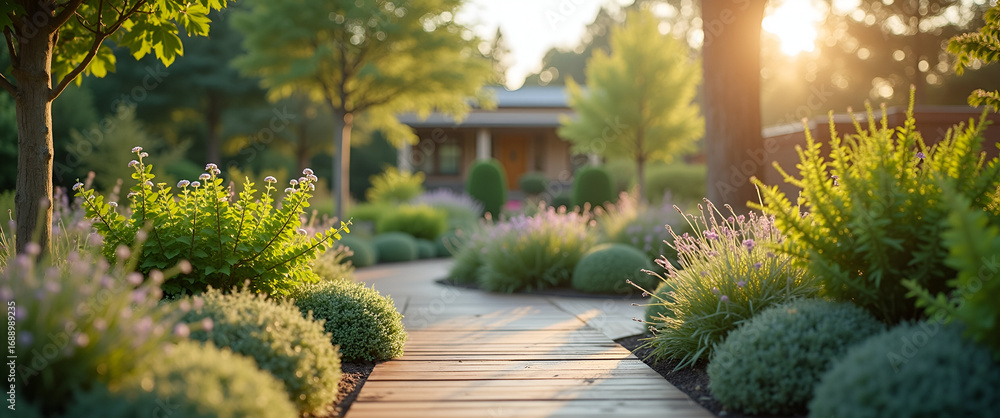 Obraz premium Elegant family gardening project experience emphasizes innovative sustainable practices and artistic landscape design to create high quality visuals that celebrate collaborative outdoor living and eco