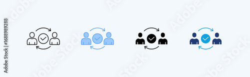 Reciprocity Multiple Icon Illustration Vector