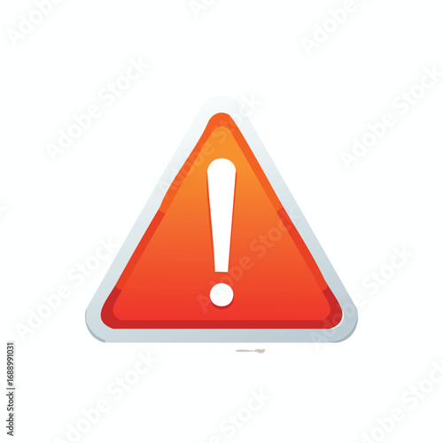 Red Warning Danger Triangle Alert Icon - AI Generated