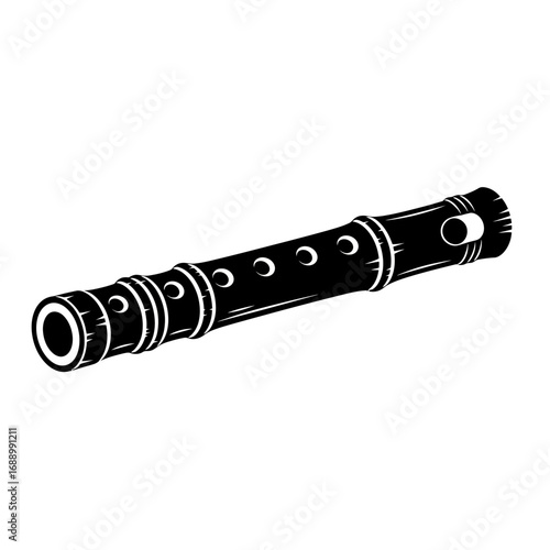 black and white flute