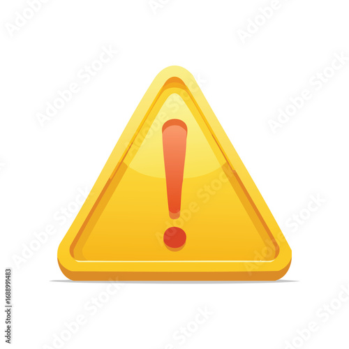 Yellow Triangle Warning Sign with Exclamation Mark - AI Generated