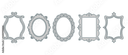 Elegant Ornate Decorative Frame Set with Vintage Borders