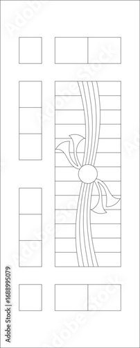 Cnc ready design for single door with detailed panel and geometric accents for woodworking projects