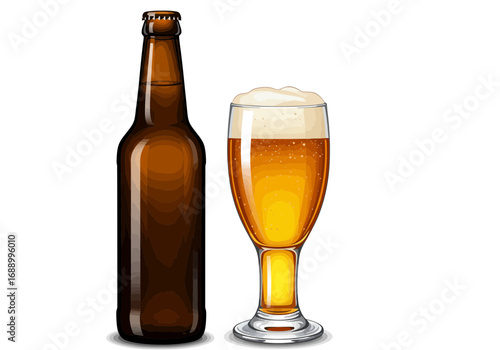 glass of beer isolated on white
