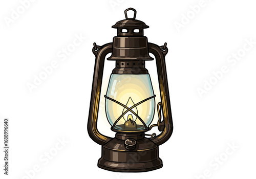old oil lamp isolated