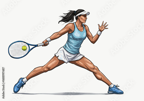 tennis player with racket