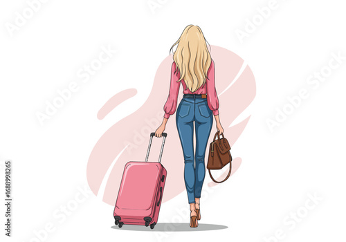 woman with suitcase