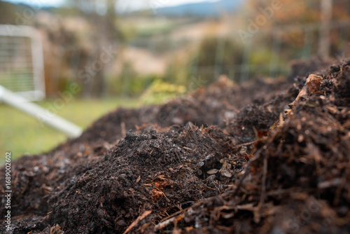 Wallpaper Mural soil Compost pile, organic thermophilic compost turning in Tasmania Australia Torontodigital.ca