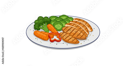 grilled chicken breast with vegetables