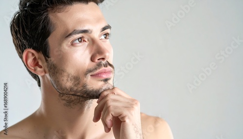 Close-up of a man contemplating