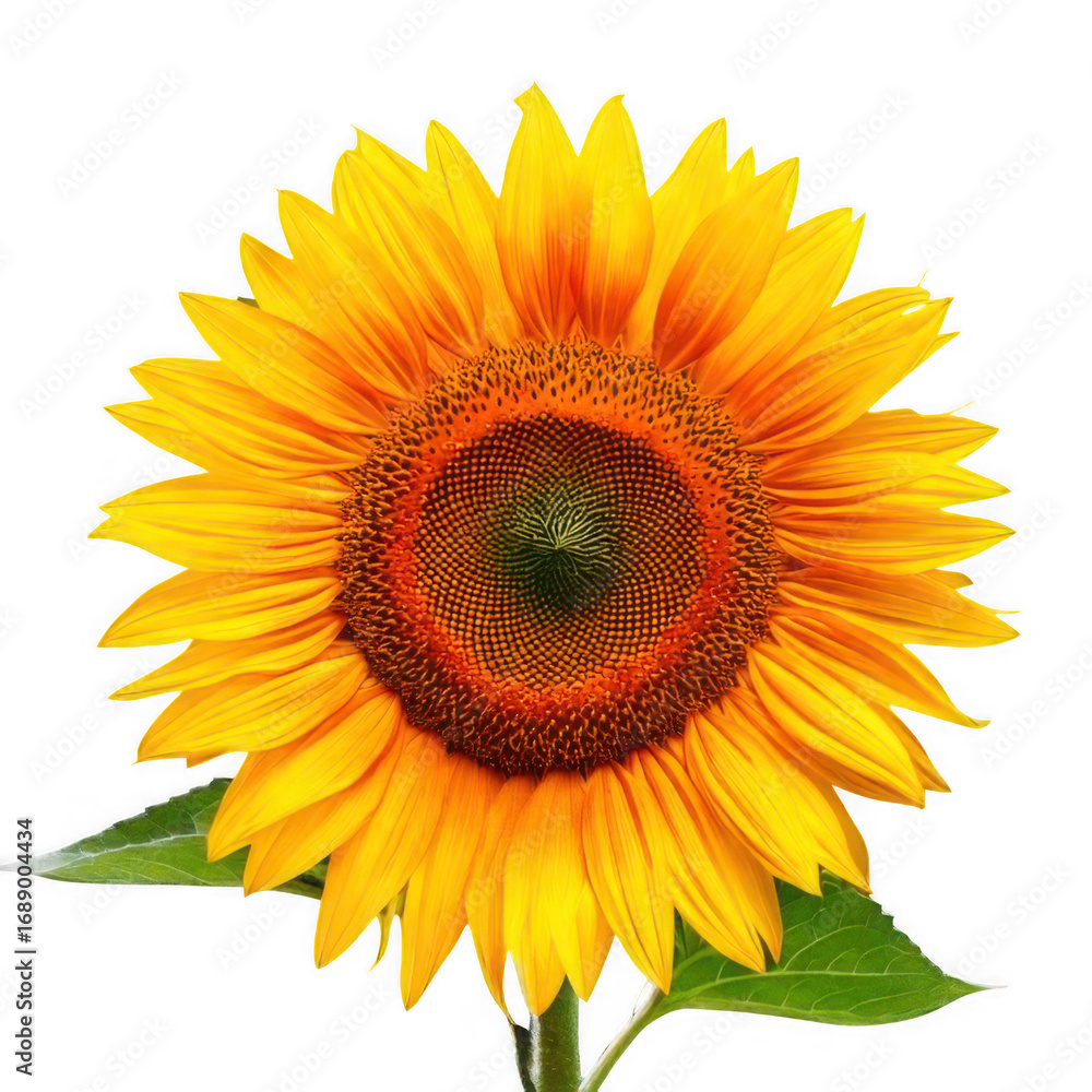 Obraz premium Sunflower bloom, isolated on transparent background.
