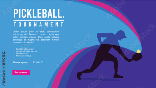 Great editable vector attractive pickleball background design for any media
