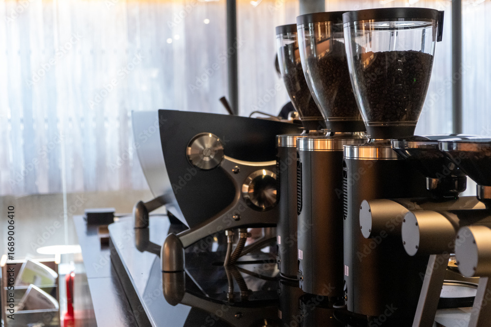 Fototapeta premium A coffee maker machine in the cafe