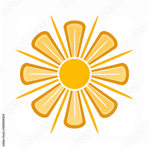 Creative sun logo with golden bread slice rays symbolizing warmth and freshness
