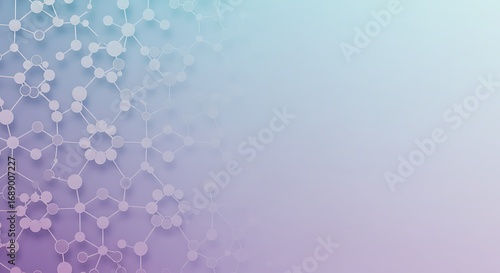 Digital illustration of an interconnected atomic or molecular structure. Scientific concept background for technology and communication