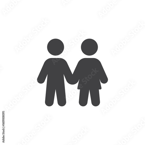 Siblings together solid icon