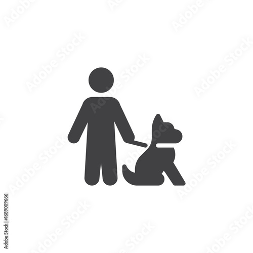 Pet owner solid vector icon