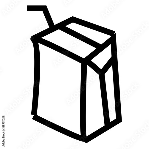 juice carton outline icon vector illustration