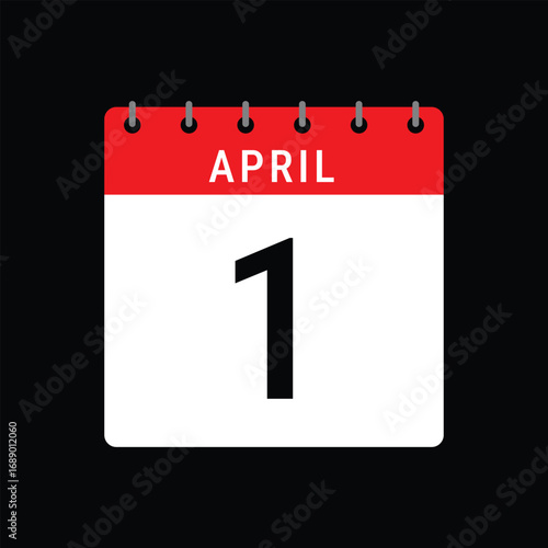 April 1 Calendar Icon April Fools Day