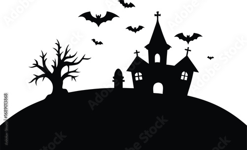 Halloween background silhouette vector illustration