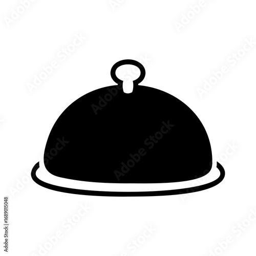 Serving Food Tray with Dome Icon