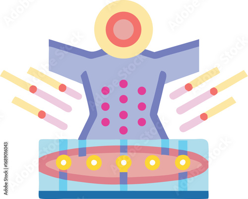 Futuristic holographic pain relief patch technology sci fi medical illustration vector scalable