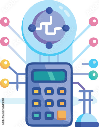 Futuristic ai dosage calculator vector illustration for medical technology and science