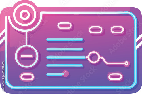 Futuristic loyalty card glowing neon details vector illustration technology abstract card design