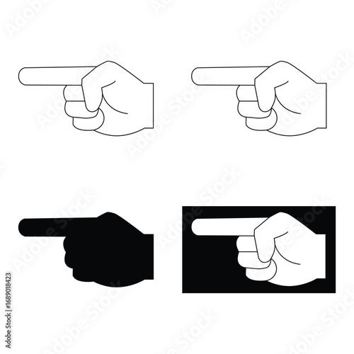 Black and white vector illustration of a thumbs up hand gesture for success and approval