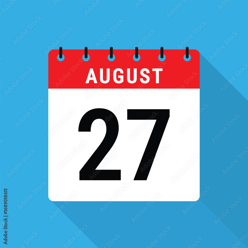 Fototapeta premium Moldova Independence Day Calendar Icon 27 august