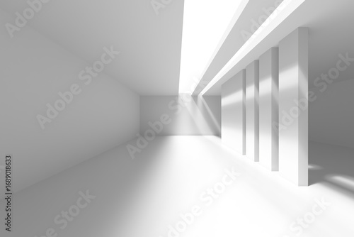 Wallpaper Mural Minimalist abstract architecture with modern interior design and light shadows. 3d render Torontodigital.ca