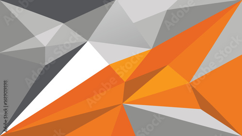 Abstract Geometric Background with Orange and Gray Triangles texture pattern