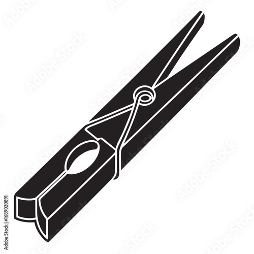 Clothes Pin Vector Graphic. Laundry Day Household Essential Object