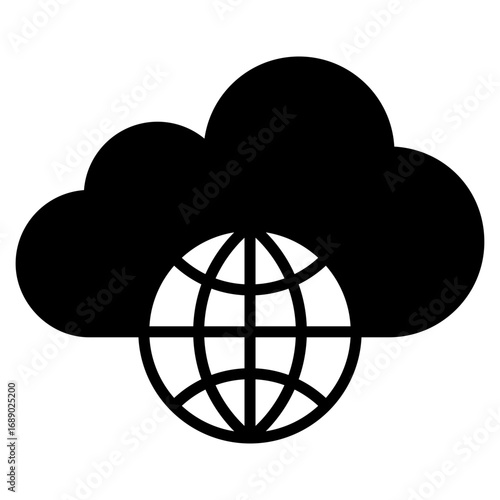 Cloud outline mixed icon