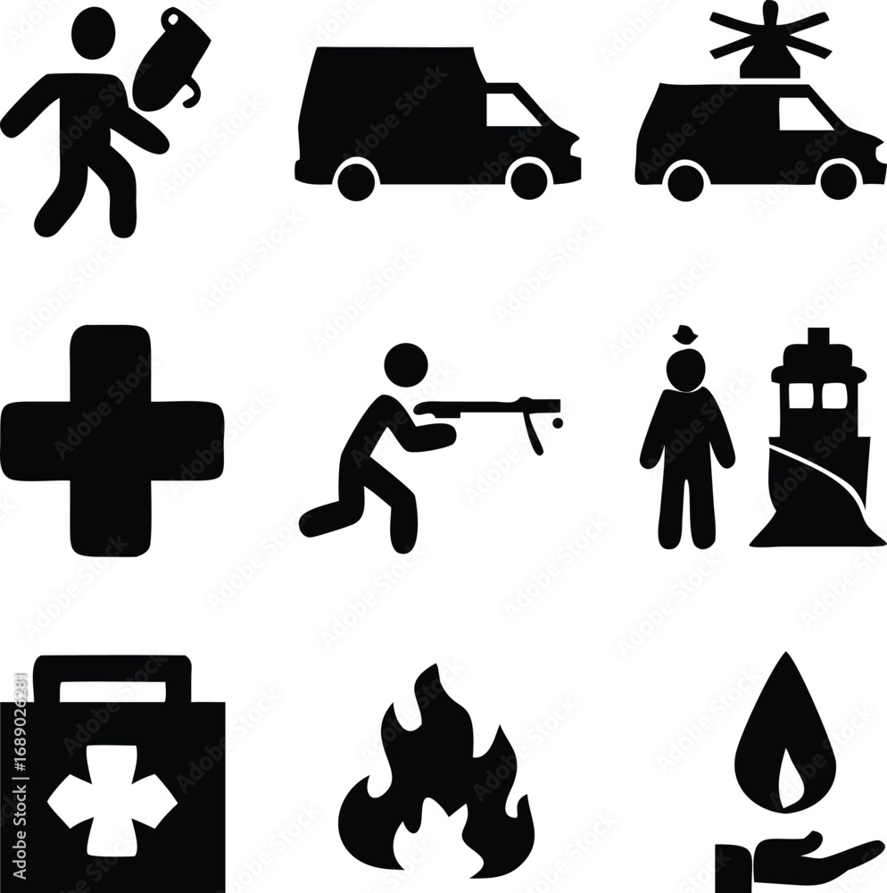 Naklejka premium transportation icons set