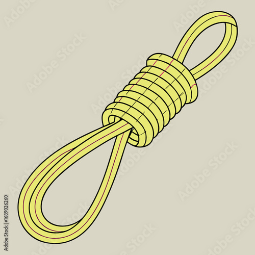 Yellow Rope Coil Knot Illustration
