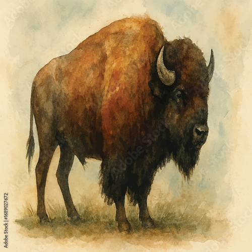 american buffalo in the field
