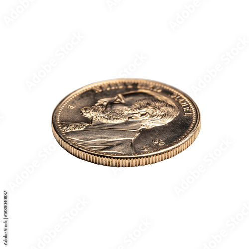 Close-up of a Gold-Colored Abraham Lincoln Commemorative Coin on Black Background