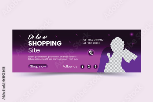 Modern web banner design for e commerce store