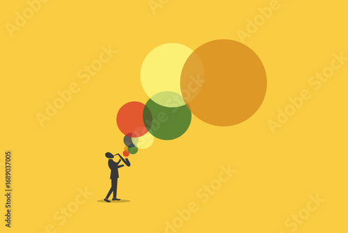 Businessman and information overload or stressful job environment. concept of Being under pressure