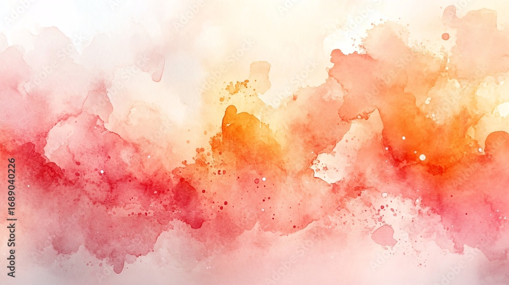 Fototapeta premium pastel watercolor surface of vibrant pastel splotches in peach, studio softbox lighting, glossy watercolor finish