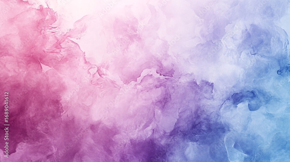 Fototapeta premium wet pastel pigment backdrop of layered pastel watercolor stains in soft lilac, studio softbox lighting, glossy watercolor finish