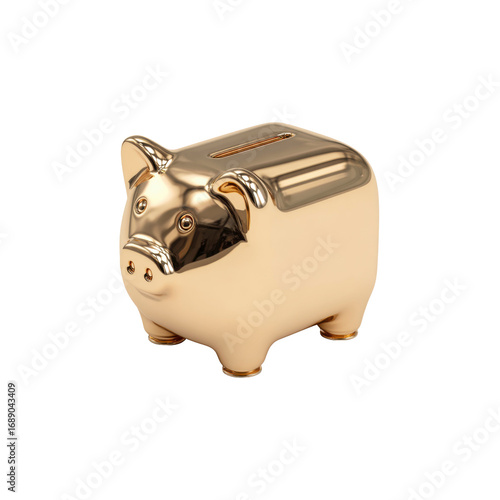 Golden Piggy Bank Symbol of Wealth and Savings