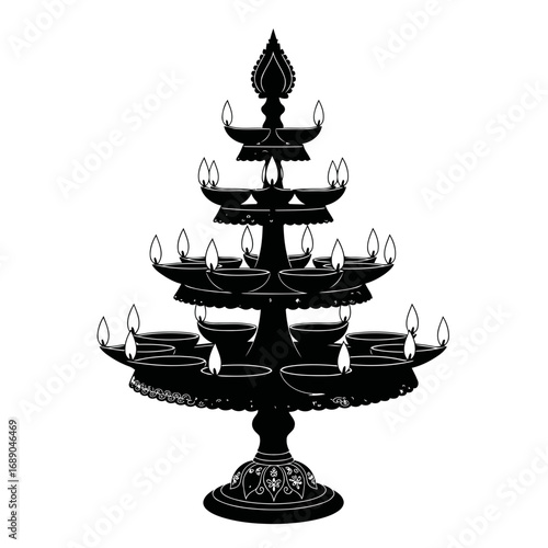 vector illustration of a ship in a vase