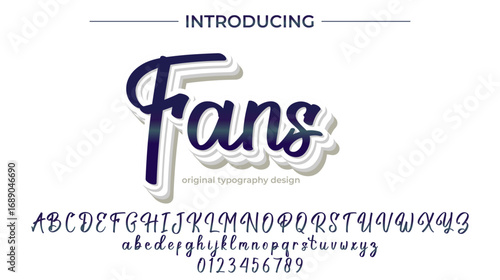Fans - Elegant 3D Script Font with Handwritten Style for Modern Typography and Branding