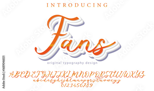 Fans - Elegant 3D Script Font with Handwritten Style for Modern Typography and Branding