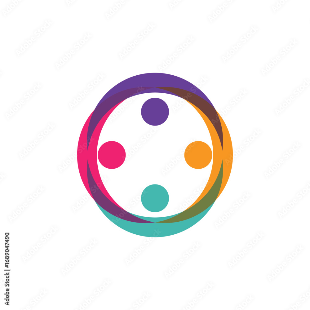 Fototapeta premium Community, network and social logo design