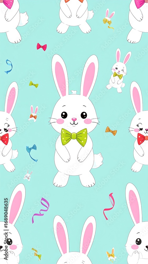 Fototapeta premium Cute Easter bunnies pattern